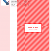 Image of a cross stitch pattern featuring a diagonal striped design in red and white. DMC and Anchor thread color codes are listed.