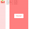 Image of a cross stitch pattern design for a Christmas card, featuring a red and white diagonal striped design.