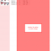 Image of a cross stitch pattern featuring a red and white diagonal striped design. A small preview of a bunting design is also visible.