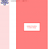 Image of a cross stitch pattern design featuring a diagonal red and white striped pattern. The design is labeled 'Hyacinth'.