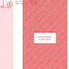 Image of a cross stitch pattern featuring a diagonal striped design in red and white. DMC thread color codes are listed.