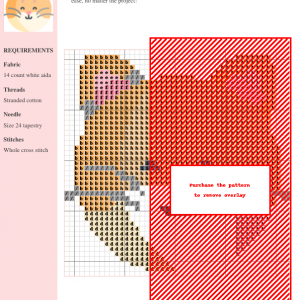 Cross-stitch pattern of a Siberian cat, showcasing a detailed design chart with color key, suitable for crafting projects.