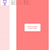 Image of a cross stitch pattern featuring diagonal red and white stripes, representing a Pride flag design. DMC and Anchor thread color codes are listed.