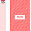 Image of an Adorable Cupcake cross-stitch pattern featuring a red and white diagonal striped design. A small cupcake icon is shown alongside the color and thread information.