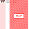 Cross stitch pattern showcasing a maracas design in red and white diagonal stripes. DMC thread color codes are included.