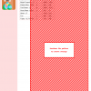 Cross-stitch pattern design for a shopping bag featuring a diagonal red and white striped design. DMC thread colors are listed.