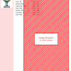 Cross stitch pattern design featuring a red and white diagonal striped background, with a color key and DMC/Anchor thread codes.