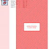 Cross stitch pattern featuring a diagonal striped design in red and white. A small gift box icon is shown in the corner.