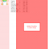 Cross stitch pattern featuring a diagonal red and white design. DMC and Anchor thread color codes are listed.