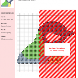 Cross stitch pattern featuring a charming titmouse, showcasing various colors and stitch details. DMC and Anchor thread color numbers are included.