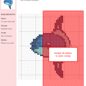 Cross-stitch pattern showcasing a sunfish in a vibrant underwater scene. The pattern includes clear instructions and DMC/Anchor thread color numbers.