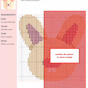 Cross-stitch pattern featuring an adorable bunny design. The pattern utilizes DMC and Anchor threads and includes clear instructions.