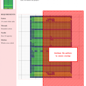A cross-stitch pattern depicting a rugby field, showcasing a vibrant color scheme and detailed stitching.