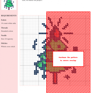 Cross stitch pattern showcasing a charming Christmas tree design. The pattern includes a color key and is ready to stitch.