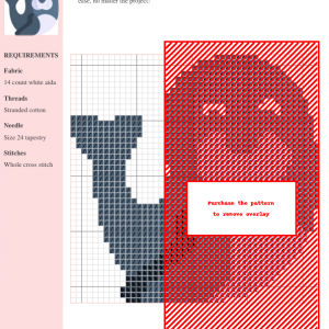 Cross stitch pattern of an adorable seal, featuring a grayscale design on a white background. The pattern is available as a digital PDF download.