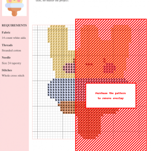 Cross stitch pattern featuring a charming paintbrush design, using a variety of colors and stitches. DMC and Anchor thread color numbers are included.