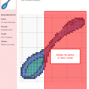 Cross stitch pattern featuring a whimsical blue spoon with a teal bowl. Simple and charming design perfect for beginners.