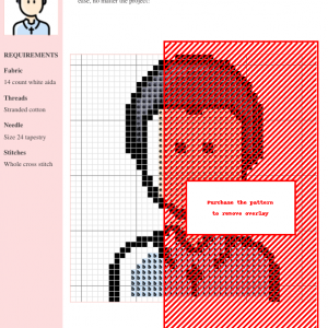 Image of a cross-stitch pattern depicting a pastor wearing a clerical collar with a cross.