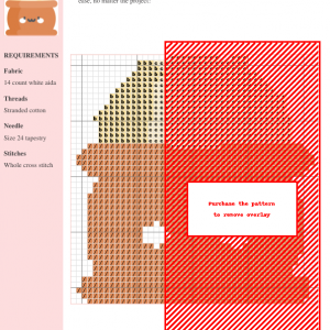 Image of a charming cross-stitch pattern depicting a bowl of rice with a cute cartoon face.