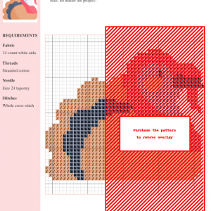 Cross stitch pattern featuring a charming cartoon turkey in shades of orange, red, and dark grey. Perfect for Thanksgiving.