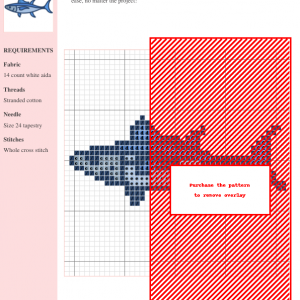 A charming cross-stitch pattern depicting a blue tuna fish. Perfect for beginner stitchers.