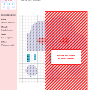 Cross stitch pattern featuring a kawaii cloud with rosy cheeks raining small hail or snowballs. Simple, charming design.