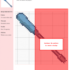 A cross-stitch pattern depicting a light blue screwdriver, ideal for crafting and home decor projects.