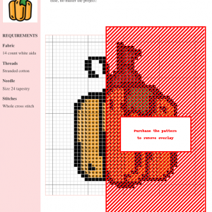 Image of a charming pumpkin cross stitch pattern featuring orange and green colors.