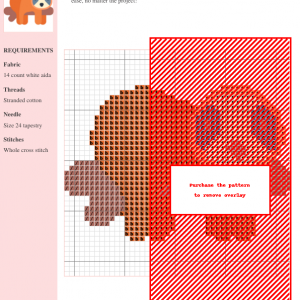 Cross stitch pattern featuring a cute, orange sloth hanging on a branch. Perfect for beginners and experienced stitchers.