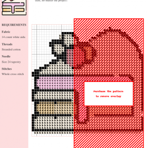 A charming cross stitch pattern depicting a delicious slice of cake with pink frosting and colorful berries.
