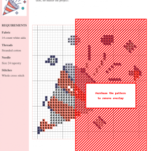 Cross stitch pattern design of a party popper with colorful confetti, ideal for crafting and needlepoint projects.