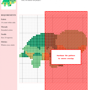 Image of a charming cross stitch pattern depicting a smiling green turtle with yellow accents. Perfect for beginners!