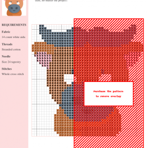 Cross stitch pattern featuring a charming cartoon buffalo with brown and gray tones. Perfect for beginners and experienced stitchers.