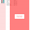 Cross stitch pattern featuring two stylized oil bottles, one pink and one green, with a light blue and yellow label.