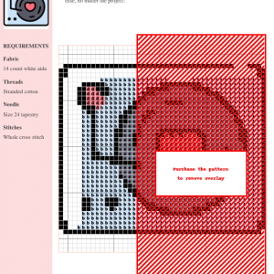 Cross stitch pattern of a DJ mixer with a heart on the record. Cute and colorful design perfect for music lovers.