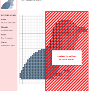 Cross stitch pattern featuring a charming common cuckoo bird in shades of grey and pink.