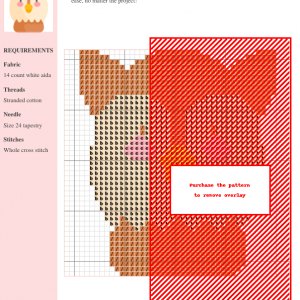 Image of a charming owl cross stitch pattern featuring brown, orange, and peach colors. The design is simple and perfect for beginners.