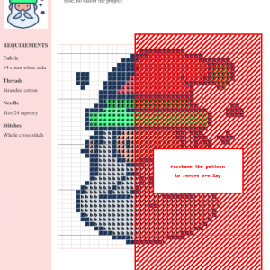Adorable Santa Claus cross stitch pattern featuring a cheerful face, red hat, and white beard. Perfect for Christmas crafting.