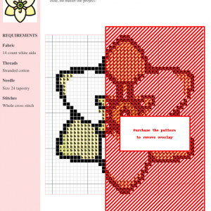 A cross-stitch pattern depicting a stylized yucca flower in pale yellow and green, perfect for crafting and needlework projects.