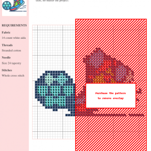 Image of a vibrant cross-stitch pattern featuring a soccer ball being kicked by a brightly colored shoe.