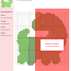 Image of a charming brachiosaurus cross stitch pattern. The design features a light green dinosaur with a peaceful expression.
