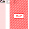 Cross stitch pattern design depicting a pink gift voucher with a birthday cake and ribbon.