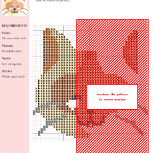 Image of a charming Himalayan cat cross stitch pattern featuring a simplified, cute design in soft peach and cream colors.