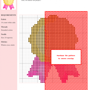 Cross stitch pattern of a gold medal with pink ribbon, featuring the number 15, perfect for crafting projects.