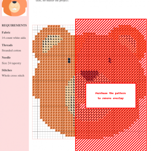 Image of a cross stitch pattern featuring a charming, smiling beaver with orange fur. The design is simple yet detailed, perfect for beginners and experienced stitchers.