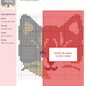 Cross stitch pattern featuring a charming tuxedo cat with gray and cream fur, smiling happily.