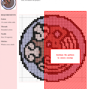 Cross stitch pattern depicting a bowl of soup with various ingredients, showcasing a whimsical and charming culinary theme.