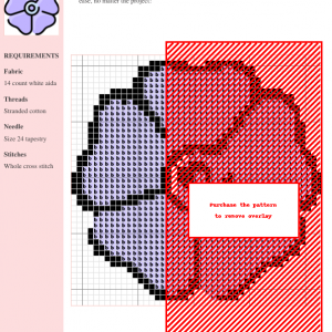 Image of a geranium cross stitch pattern featuring a delicate lavender flower with a detailed center.