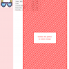 Cross stitch pattern of heart-shaped sunglasses with pastel purple frames and light blue lenses. A charming and easy cross stitch project.