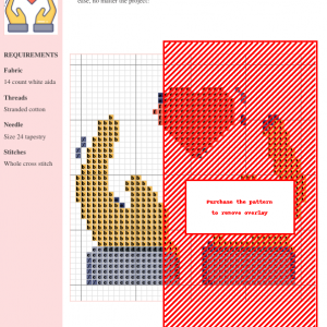 Cross stitch pattern featuring two hands gently cradling a heart. Simple, charming design perfect for beginners.